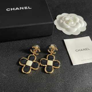 CHANEL Midnight Clover CC Drop Earrings