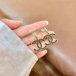 CHANEL Golden Orbit CC Statement Earrings