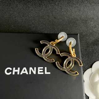 CHANEL Golden Orbit CC Statement Earrings