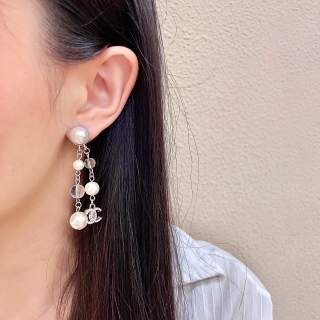 CHANEL Pearl Cascade CC Drop Earrings