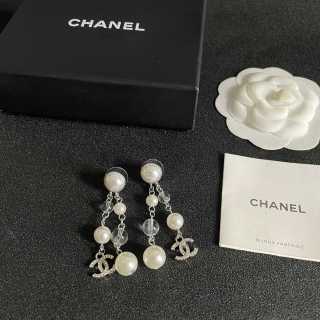 CHANEL Pearl Cascade CC Drop Earrings