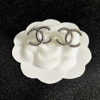 CHANEL Silver Orbit CC Stud Earrings
