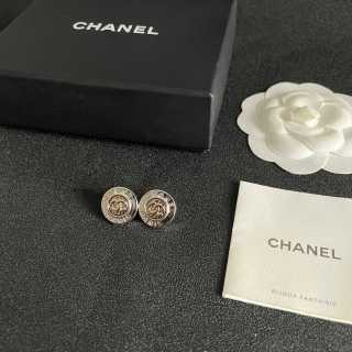 CHANEL Noir Medallion CC Stud Earrings