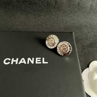 CHANEL Noir Medallion CC Stud Earrings