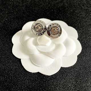 CHANEL Noir Medallion CC Stud Earrings