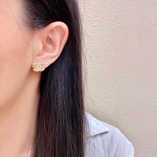 CHANEL Golden Arc CC Stud Earrings