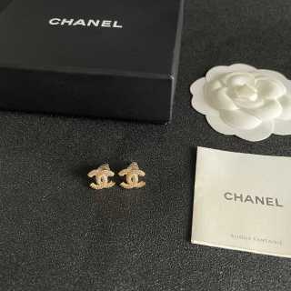 CHANEL Golden Arc CC Stud Earrings