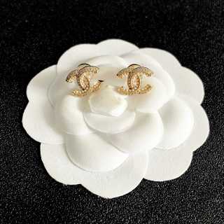 CHANEL Golden Arc CC Stud Earrings
