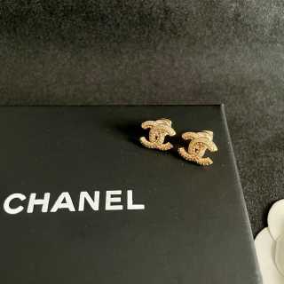 CHANEL Golden Arc CC Stud Earrings
