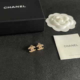 CHANEL Golden Arc CC Stud Earrings
