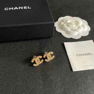 CHANEL Golden Interlock CC Stud Earrings