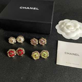 CHANEL Camellia Bloom CC Stud Earrings