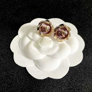 CHANEL Camellia Bloom CC Stud Earrings