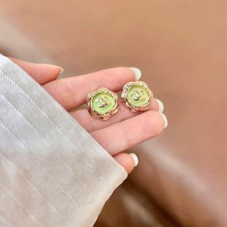 CHANEL Camellia Bloom CC Stud Earrings
