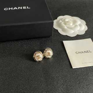 CHANEL Camellia Bloom CC Stud Earrings