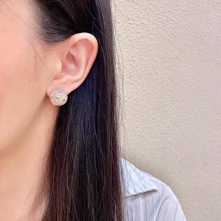 CHANEL Mosaic Pearl CC Stud Earrings