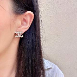 CHANEL Crescent Bloom CC Drop Earrings