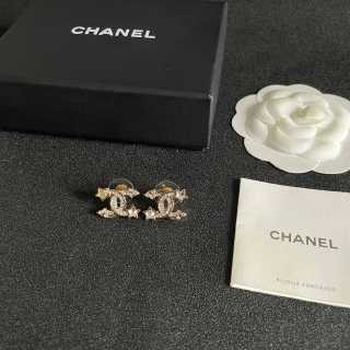 CHANEL Crescent Bloom CC Drop Earrings