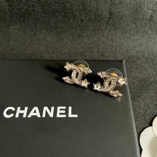 CHANEL Crescent Bloom CC Drop Earrings