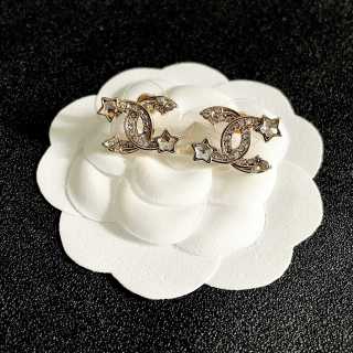 CHANEL Crescent Bloom CC Drop Earrings