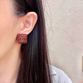 Chanel Square Enamel CC Stud Earrings – Elegant Luxury Fashion Jewelry