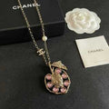 Chanel Vintage Floral Pink Crystal Pendant Necklace – Elegant Luxury Fashion Jewelry