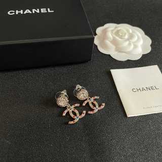 Chanel Color Crystal CC Stud Earrings – Elegant Luxury Fashion Jewelry