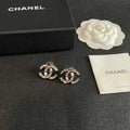 Chanel Silver Double CC Stud Earrings – Elegant Luxury Fashion Jewelry