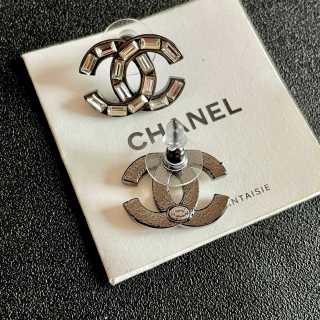 Chanel Silver Double CC Stud Earrings – Elegant Luxury Fashion Jewelry