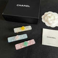 CHANEL Floral Resin Hair Barrettes