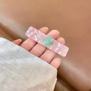 CHANEL Floral Resin Hair Barrettes