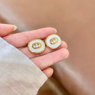 Gucci GG Pearl Frame Stud Earrings