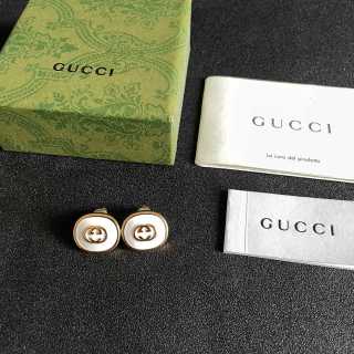 Gucci GG Pearl Frame Stud Earrings