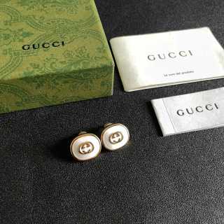 Gucci GG Pearl Frame Stud Earrings