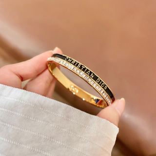 Dior Oblique Crystal Engraved Bangle