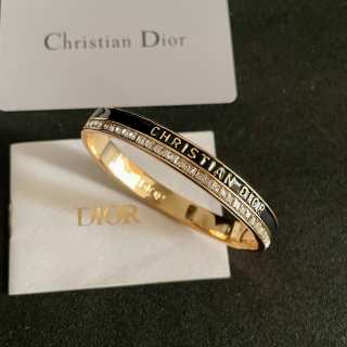 Dior Oblique Crystal Engraved Bangle