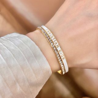 Dior Oblique Crystal Engraved Bangle
