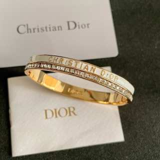 Dior Oblique Crystal Engraved Bangle