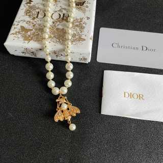 Dior Jardin Bee Pearl Pendant Necklace