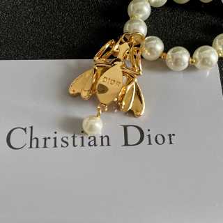 Dior Jardin Bee Pearl Pendant Necklace
