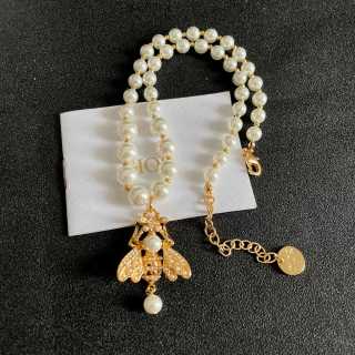Dior Jardin Bee Pearl Pendant Necklace