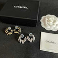 Chanel Modern Sculptural Curve Stud Earrings