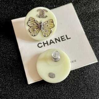 Chanel Vintage Butterfly Medallion Stud Earrings