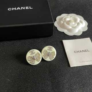 Chanel Vintage Butterfly Medallion Stud Earrings