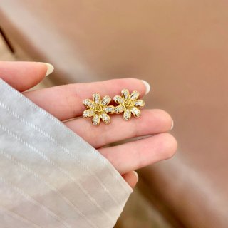 Chanel Delicate Bloom Flower Stud Earrings