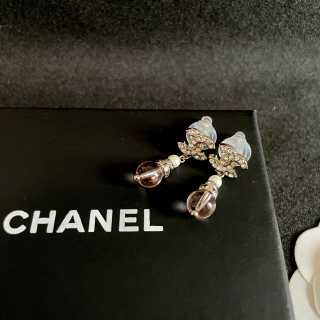 Chanel Romantic Floral Pearl Drop Stud Earrings