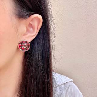 Chanel Vintage Enamel Round Stud Earrings