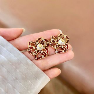 Chanel Timeless Floral Stud Earrings