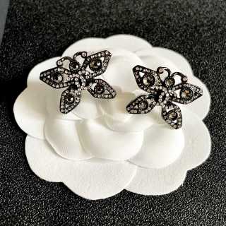 Chanel Crystal Bow Statement Earrings