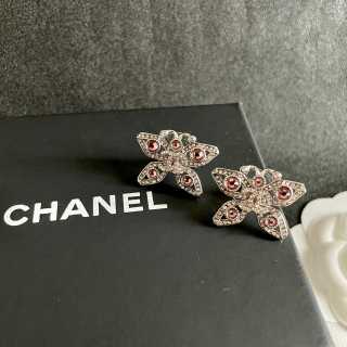 Chanel Crystal Bow Statement Earrings